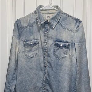 Cello denimwear button down shirt - large